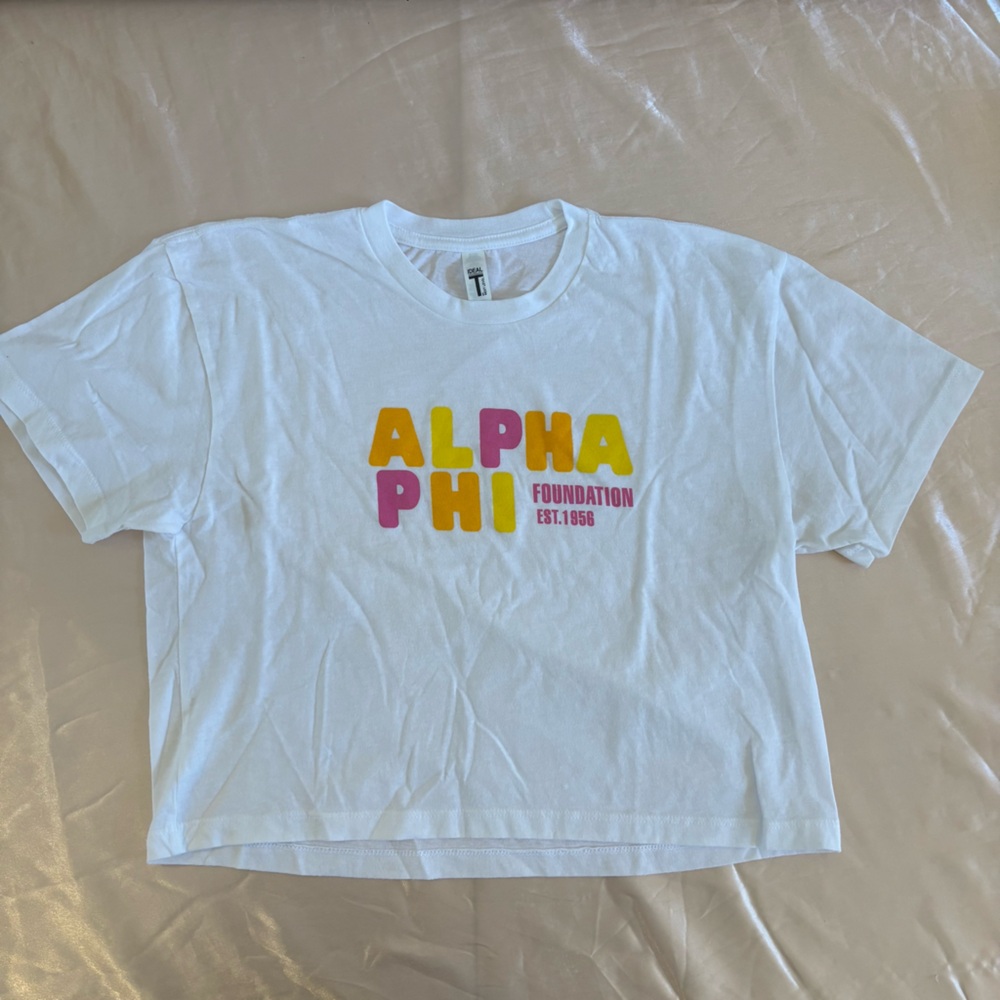 Sorority Alpha Phi Crop Tshirt Sz M APhi